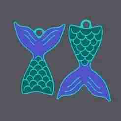 Mermaid Tail - Keychain v2 (2 versions)