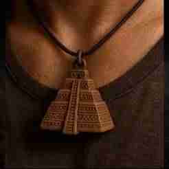 Meso Pyramid Pendant – Ancient Civilization Necklace Charm (3D Printable)