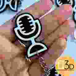 Microphone - two-color key chain