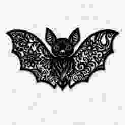Midnight Floral Bat Wall Art Home Decor
