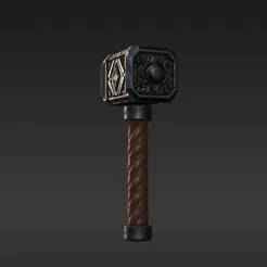 Mighty Mythic Artifact Keychain Charm - Legendary Hammer Miniature 3D Print Model