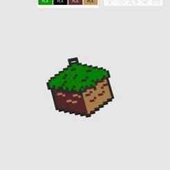 Minecraft inspired cube both sides individual pixel art keychain