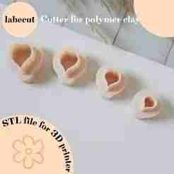 Mini Heart Leaf polymer clay cutter