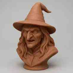 Mini Witch Bust - Halloween Gothic Resin Figurine 3D Printed Decoration