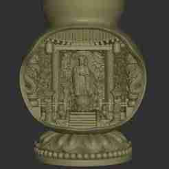 Miniature Bodhisattva Shrine Inside Gourd