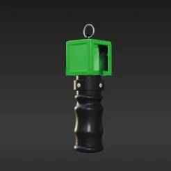 Miniature K-Pop Fandom Lightstick Keychain - Iconic Green Cube Concert Charm 3D Print Model