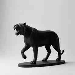 Minimalist stylized tiger sculpture