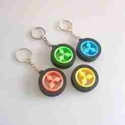 Mitsubishi   Gyroscope Tire Keychain – Rotating Logo