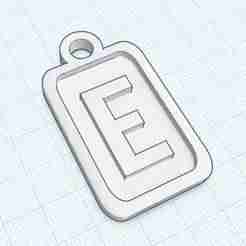 Modern Letter Keychain - E (A-Z Collection) - 3D Printable Personalized Keyring