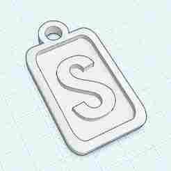 Modern Letter Keychain - S (A-Z Collection) - 3D Printable Personalized Keyring
