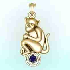 Monkey Pendant - Zodiac Pendant - N339