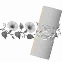 Morning Glory | Organic Debossed Pattern Roller for Clay | Morning Glory 3D Print Design