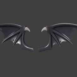 Morrigan Aensland  lilith Bat Wings on wig from Darkstalkers prop cosplay set 3d model (stl file) for printing