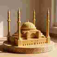 Mosque Model 3D Print STL File | Islamic Architecture Figurine