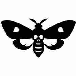 moth with skull markings on its wings 2 - 2D/3D Wall Art STL+SVG For CNC Router, Plasma, Waterjet, Laser & 3D Printer