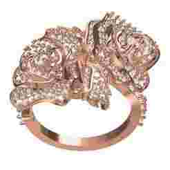 Multiple Rose Floral Design Cocktail Ring