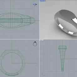 narrow oval signet blank