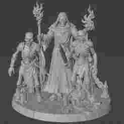Necromancer with Skeleton Army – 3D Printable Diorama