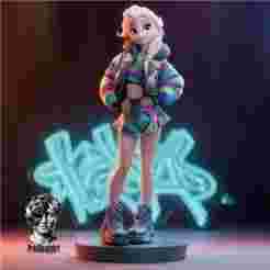 ❄️ "Neon Frost" Cyberpunk Elsa (STL)