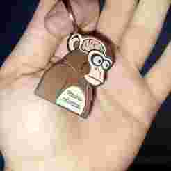 🧠 Neuron Activation Monkey Meme Free Keychain 🐵