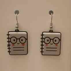 Notebook Earrings & Keychain | No AMS Needed | Back to School Teacher Gift 3D Print STL