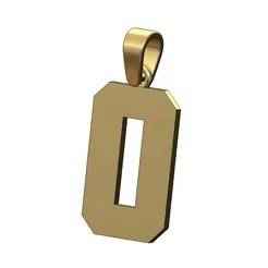 Number 0 zero varsity initial high school sports letterman pendant charm 3d print model