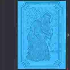 Obaluaiê (Omolu) in Bas-relief - STL Decorative Plate for 3D and CNC Printing