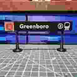 OCTranspo Transit - O Train light rail station signs, Ottawa Canada - Greenboro
