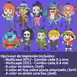 One Piece keychain pack (10 keychains)
