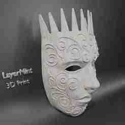 Ornamental Crown Face Mask Sculpture – Decorative Wall Art