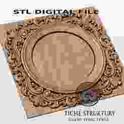 Ornate Round Frame – Baroque Style – 3D STL Model