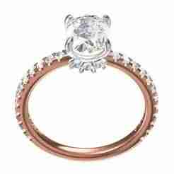 Oval Cut Solitaire With Micro Pave Engagement Ring