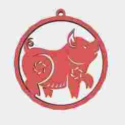 Overwatch Icon Year of the Pig 2019 Keychain