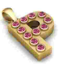 P ALPHABETS GLD PENDANT  3d printable model