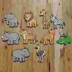 PACK 10 KEYCHAINS / MAGNETS / KEYCHAIN / MAGNETS WILD AND SAFARI ANIMALS (STL AND 3MF)