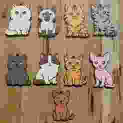 PACK 9 KEY RINGS / MAGNETS / KEYCHAIN / MAGNETS CAT BREEDS (STL AND 3MF)