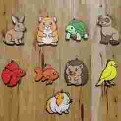 PACK 9 KEY RINGS / MAGNETS / KEYCHAIN / MAGNETS PETS (STL AND 3MF)