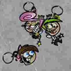 Pack x3 'The Fairly OddParents' keychains