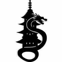 pagoda silhouette with a dragon coiled around it 1 - 2D/3D Wall Art STL+SVG For CNC Router, Plasma, Waterjet, Laser & 3D Printer