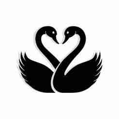 pair of swans forming a heart shape with their necks 2 - 2D/3D Wall Art STL+SVG For CNC Router, Plasma, Waterjet, Laser & 3D Printer