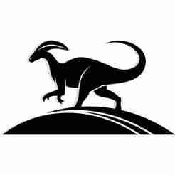Parasaurolophus walking on a curved hill 3 - 2D/3D Wall Art STL+SVG For CNC Router, Plasma, Waterjet, Laser & 3D Printer