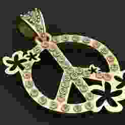peace pendant 3D printable model