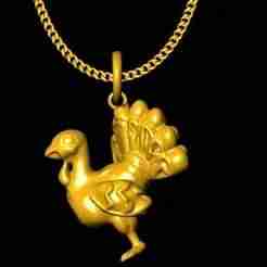 peacock pendant charm