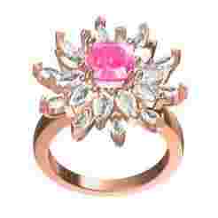 Pear and Marquise Flower Womens Ring