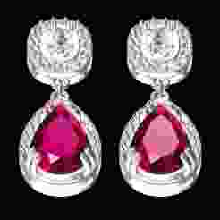 Pear and Oval Halo Stud Earring