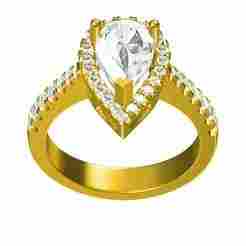 Pear-shaped Halo Engagement Ring