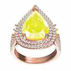 Pear Stone Double Halo Engagement Ring
