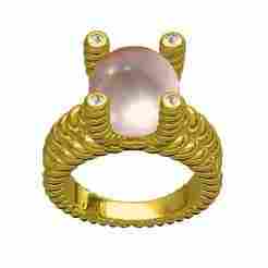 Pearl Set Full Roped Shank Ring