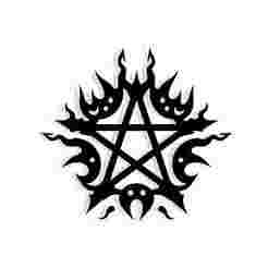 pentagram surrounded by flickering flames 2 - 2D/3D Wall Art STL+SVG For CNC Router, Plasma, Waterjet, Laser & 3D Printer