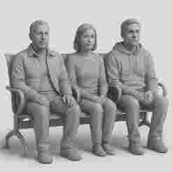 people waiting seated (waiting room) - scale 1/64